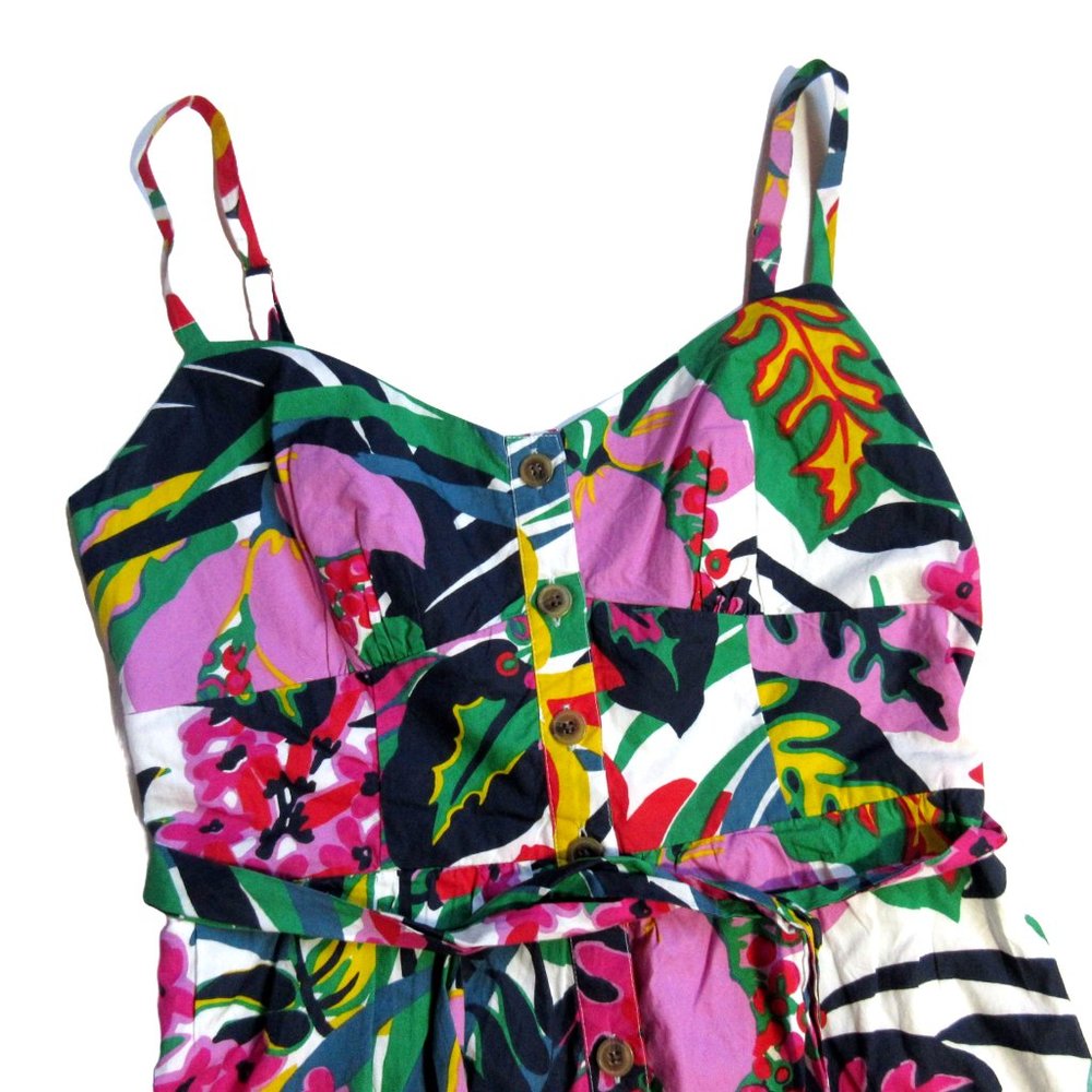 J. Crew Tropical Floral Maxi Dress - Pink, Yellow, Green - Picture 6 of 14